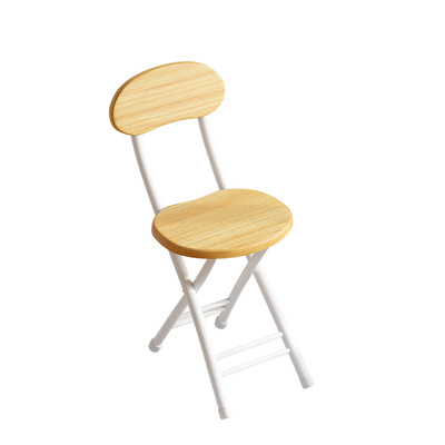 折叠椅子折叠凳白色座板靠背碳钢椅架好收纳家用圆凳培训椅便携椅