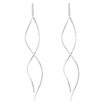 925纯银流苏波浪耳线小众个性ins