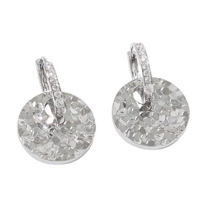 三福休闲枇花耳扣圈环一对 时尚气质优雅首饰配饰耳环848527