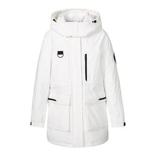 【三件套】鸭鸭短款冲锋羽绒服女中长款工装拼接冬季防寒衣外套XB