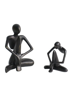 圆形抽象铸铁软装饰品人物雕塑