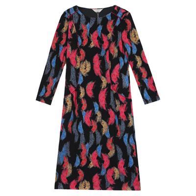 妙采早秋气质连衣裙印花中年妈妈