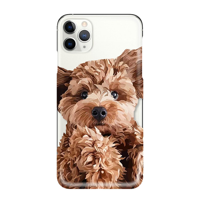 棕色泰迪犬宠物狗手机壳适用iphone16苹果15pro个性黑灰设计软壳14promax华为小米三星一加vivoppo型