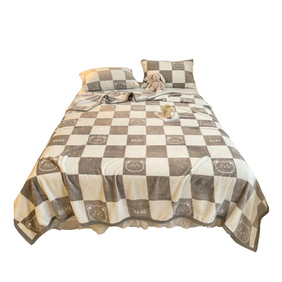 皮尔罗兰冬季法兰绒卡通加厚毛毯