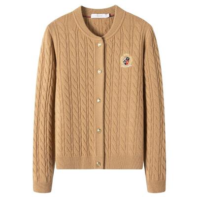 Navigare棒球领羊毛针织开衫