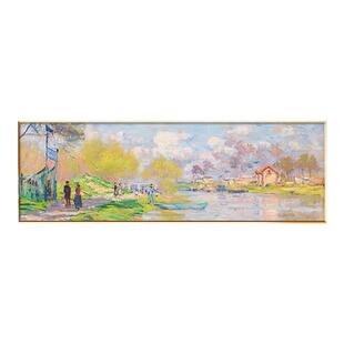 莫奈油画卧室装饰画现代简约世界名画主卧床头挂画高级感客厅壁画