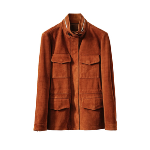 YongLeap柜品冬季新品经典款！立领腰间可调节旅行者夹克麂皮外套