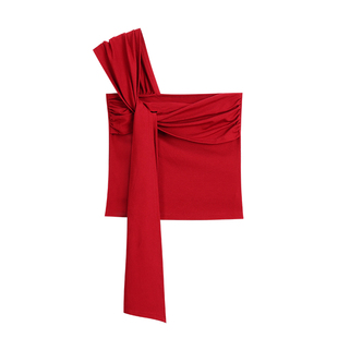 MULVAN 私藏时差 设计感单肩吊带背心女外穿抹胸修身短款露肩上衣