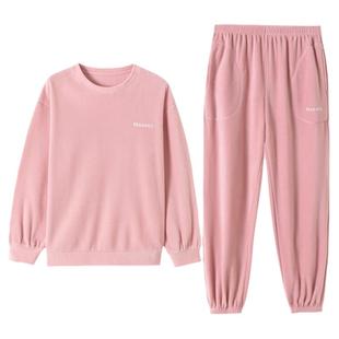 顶呱呱顶瓜瓜情侣睡衣女长袖秋冬2025新摇粒绒中厚套头家居服套装