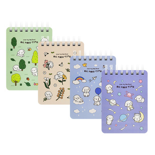 得力森林萌物螺旋笔记本可爱卡通小狗记事本学生小巧便携A7迷你手帐本口袋本护士本学生记事本便签本儿童礼物