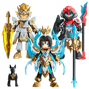 新英雄无限布鲁可积木人法相杨戬可动小颗粒拼装男孩潮玩机甲玩具