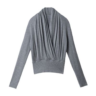 LIMONN天丝羊毛高智通勤V领插肩袖针织上衣女收腰长袖内搭2026春