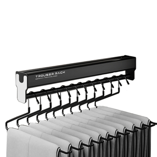 抽拉式衣柜挂衣杆纵向伸缩裤架滑轨衣橱横杆柜子浅衣柜挂杆衣架