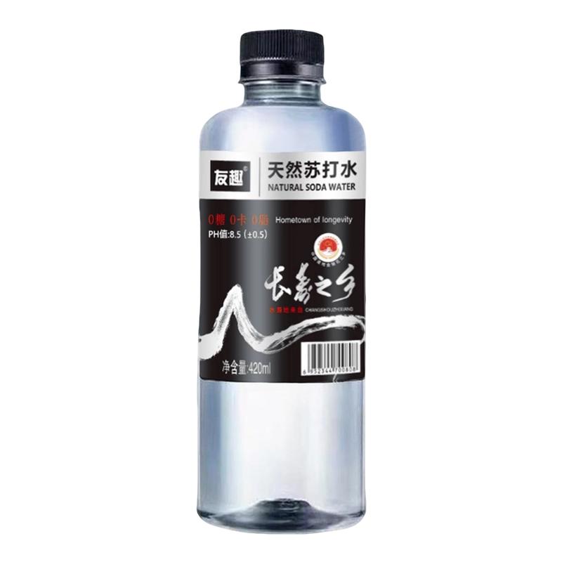 友趣天然苏打水整箱12/24瓶*420ml弱碱性无糖0脂0卡饮用矿物质水