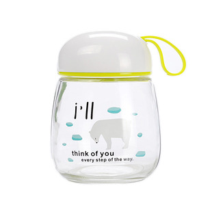 小巧可爱便携玻璃杯女高颜值迷你玻璃水杯女款卡通咖啡牛奶杯带盖