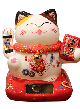 迷你太阳能招财猫自动摆件创意