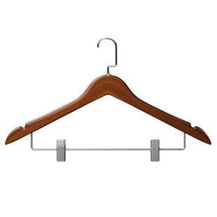 衣架裤架裤夹二合一实木带夹子一体套装汉服马面裙无痕木质衣架子