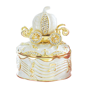 A南瓜马车盒戒指盒对戒盒求婚可爱首饰盒收纳结婚生日送人礼物盒