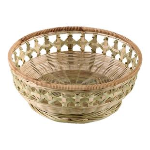 手工竹编果篮竹编筐干果盘家用篮子竹簸箕收纳篮竹篓沥水篮洗菜篮