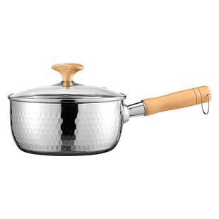 不锈钢雪平锅家用小奶锅宝宝辅食锅不粘锅煮面汤锅电磁炉泡面小锅