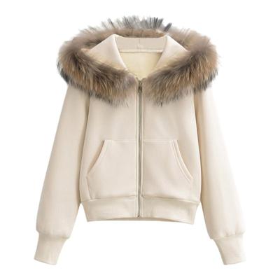 怪力酱美式加绒连帽开衫卫衣