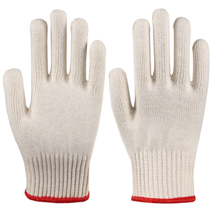 百分百纯棉线手套劳保防静电耐高温耐磨防滑柔软透气白纱女士小号