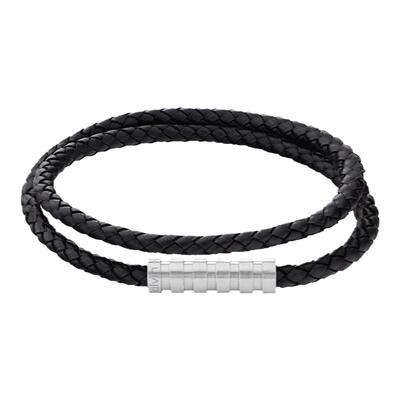 CalvinKlein双层皮革编织手绳男