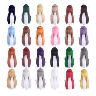 馒头家cosplay假发  高温丝玫瑰网长直发万用款 60cm动漫假发假毛