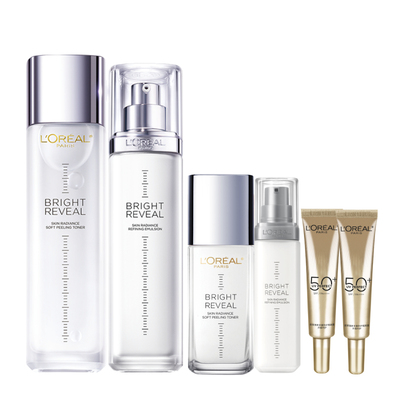 欧莱雅注光水乳透亮控油护肤套装