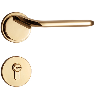 索斯诺门锁北欧室内卧室房门锁金色磁吸门锁简约轻奢分体锁三件套