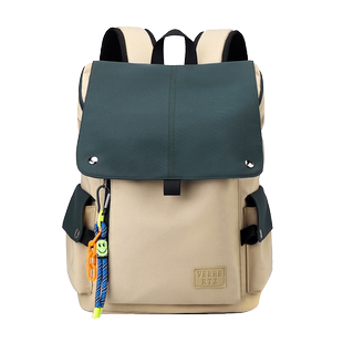 帆布双肩包男日系简约休闲旅行电脑背包女大学生高中初中生书包男