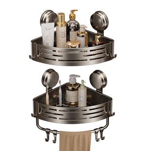 浴室置物架卫生间吸盘三角篮壁挂墙上洗手间厕所转角整理收纳架子