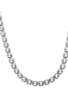 美式hiphop潮牌冰糖满钻项链钛钢