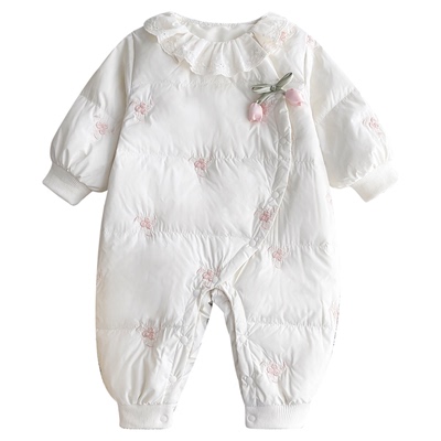 婴儿女宝宝轻薄羽绒服连体衣