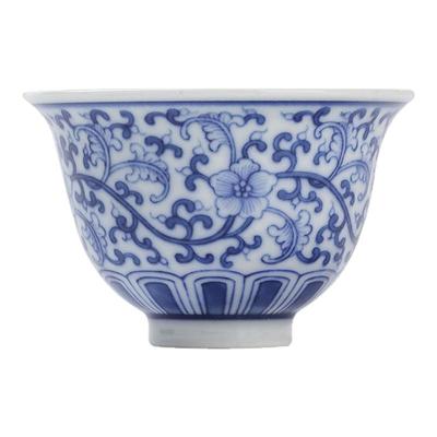 景德镇官方陶瓷手绘青花缠枝杯家用个人单杯专用主人杯茶杯茶具