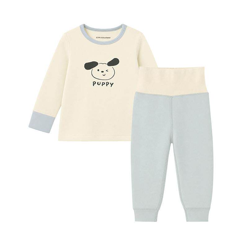 尼多熊冬款宝宝保暖内衣套装加绒男女童高腰护肚秋衣秋裤婴儿加厚