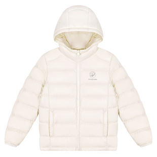 熊猫户外2025新款儿童轻薄羽绒服男女冬季保暖防静电连帽鸭绒外套