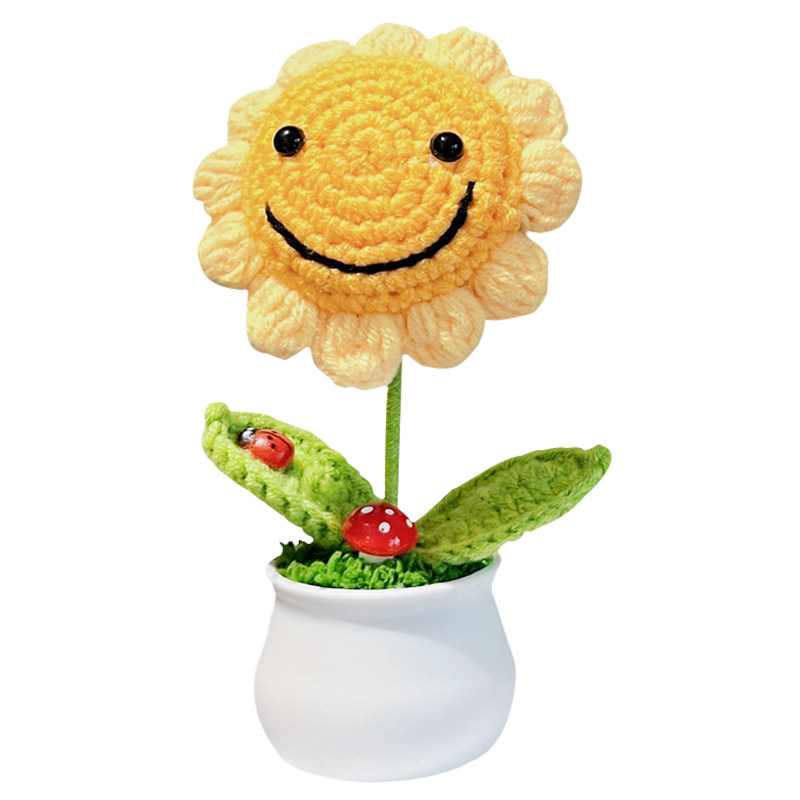 毛线花朵成品向日葵教师节仿真花