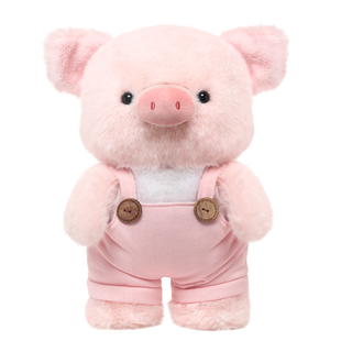 捉趣背带裤小猪毛绒玩具可爱玩偶公仔睡觉抱枕娃娃女孩女生日礼物
