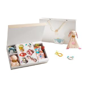 babycare手摇铃礼盒新生婴儿满月礼物安抚宝宝布书生日见面礼物