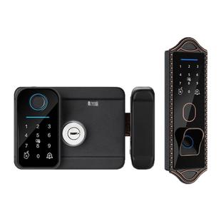 庭院防水指纹锁户外双面智能锁别墅电子锁室外大门铁门密码锁
