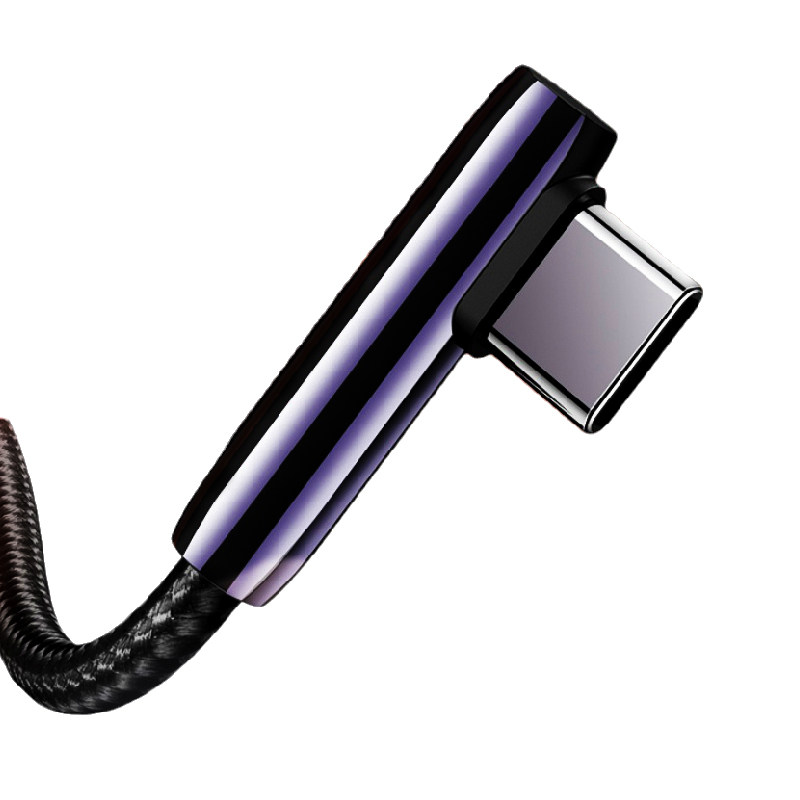 绿联type-c数据线双弯头吃鸡游戏快充适用苹果华为p20nova4p9三星平板小米荣耀手机安卓1.5/2米充电器tpc-c线