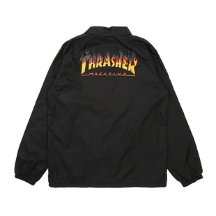 【折扣】Thrasher BBQ Jacket 美版 烧烤火焰防风教练夹克