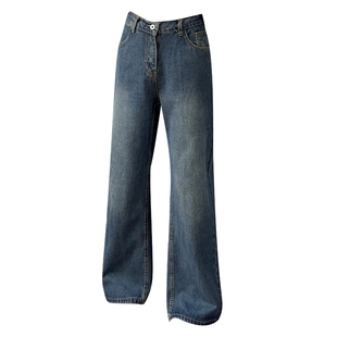 2026新款直筒牛仔裤男士春季美式宽松阔腿裤子大码高街潮牌长裤