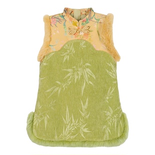 小O宝Okids童装宝宝新中式套装女加绒冬女童国风提花新年拜年服