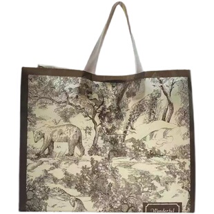 ins动物森林图案礼品服装包装欧风塑料袋子专柜免税店购物手提袋