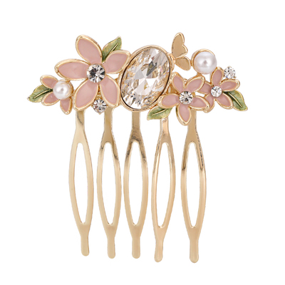 新中式花朵五齿汉服盘发插梳