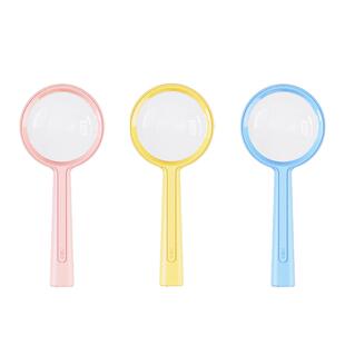 得力放大镜儿童手持式高清光学便携式学生放大镜老人学生阅读看报卡通造型幼儿园高清植物观察防摔探索自然