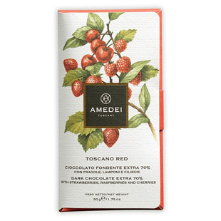 原装进口巧克力意大利Amedei red 70%黑巧克力 树莓和红果的结合