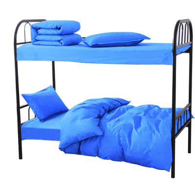 三件套全棉湖蓝床单被罩枕套